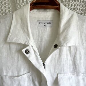 Rivet Utility Worker Cropped Linen Jumpsuit NWOT